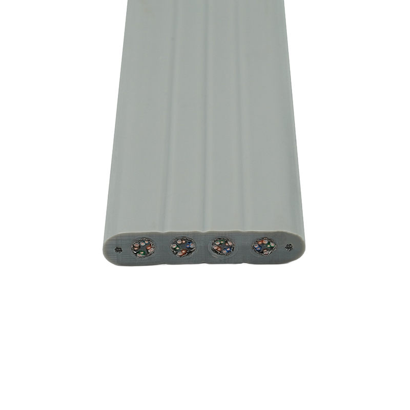 Elevator fladt kabel med stålwire og 4 Cat6 patch kabler