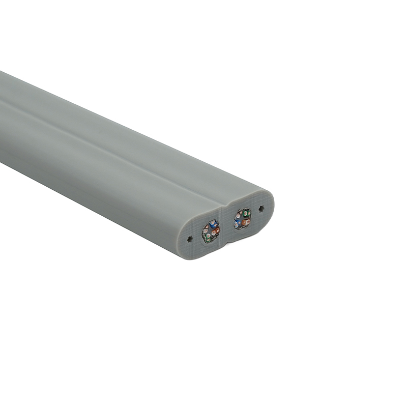 Elevator fladt kabel med ståltråd og 2 Cat6 patch kabler