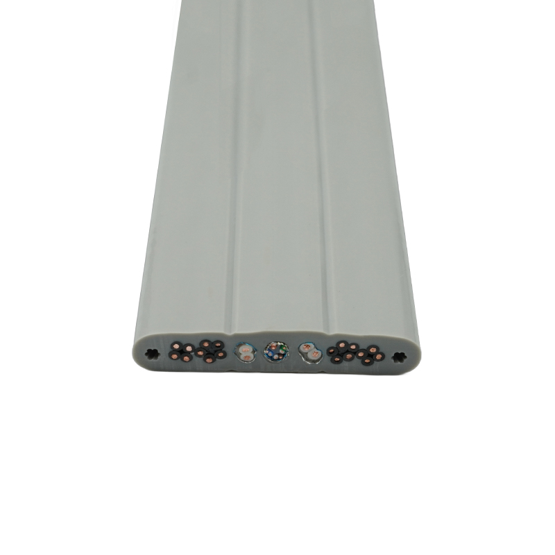 Kobberkerne PVC-isoleret PVC-kappe elevator fladt kabel med ståltråd