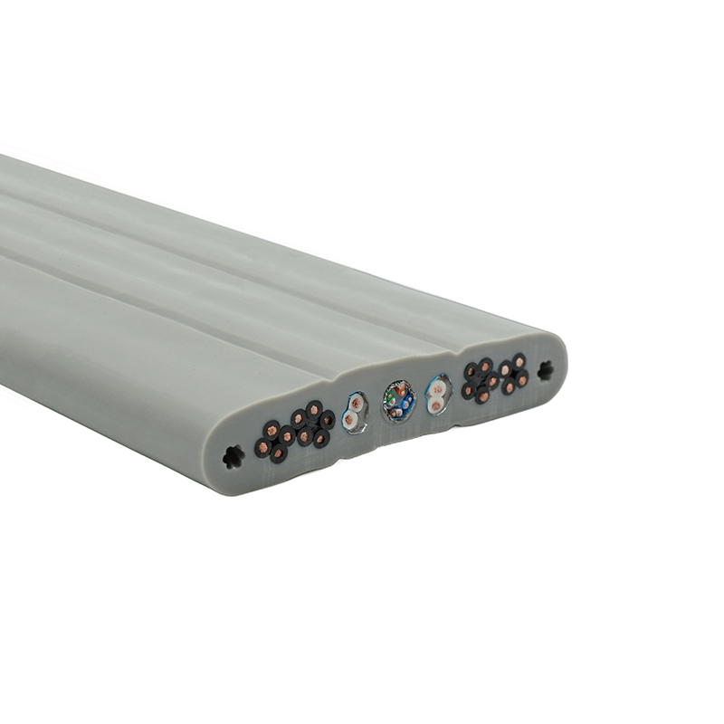 Kobberkerne PVC-isoleret PVC-kappe elevator fladt kabel med ståltråd